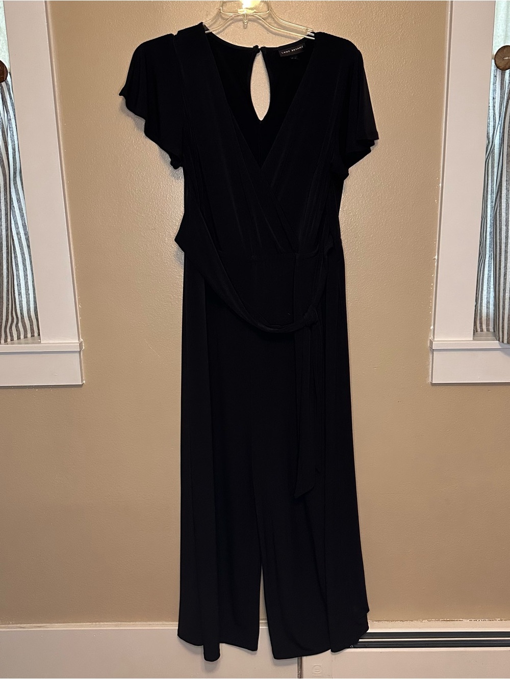Lane Bryant Black Wrap Jumpsuit with Tie Belt
